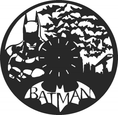 batman Wall Clock - Para archivos DXF CDR SVG cortados con láser - descarga gratuita